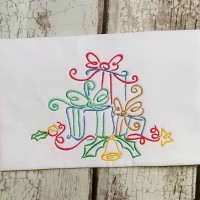 Swirly Christmas Presents  Machine Embroidery Design 